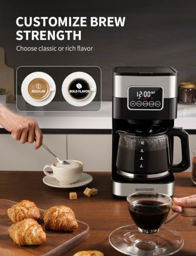 SHARDOR drip coffee machine brewing strength options