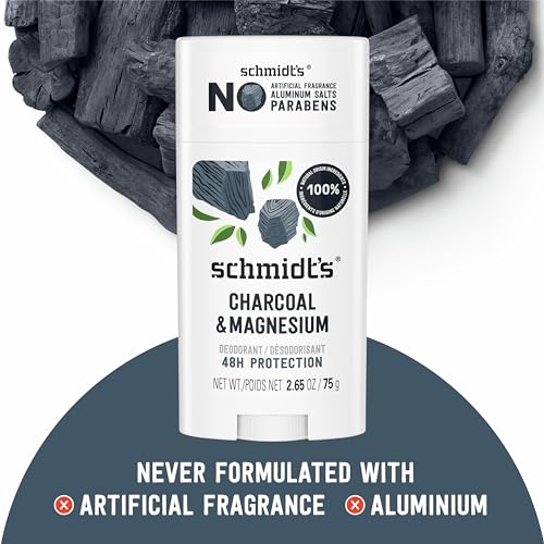 Back label of Schmidt's charcoal deodorant