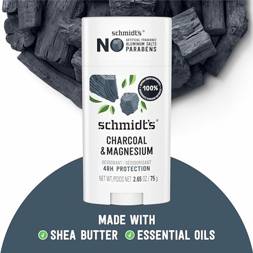 Close up of charcoal magnesium deodorant stick