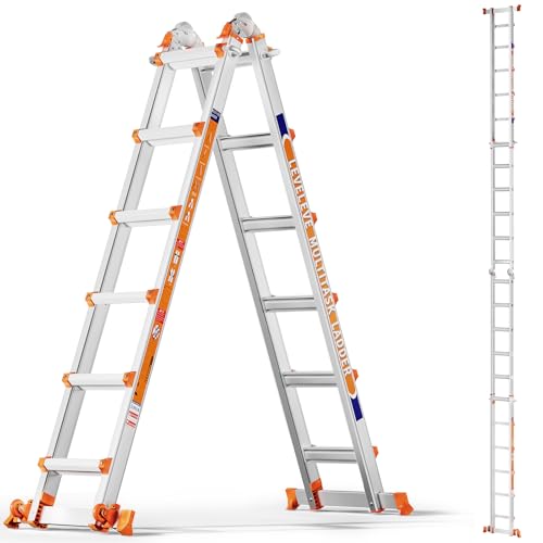 LEVELEVE 20FT Telescoping A-Frame Ladder