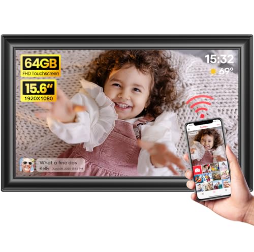 BIGASUO 15.6-inch digital picture frame front view