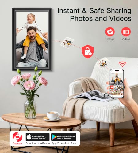 BIGASUO 15.6-inch frame displaying home photos