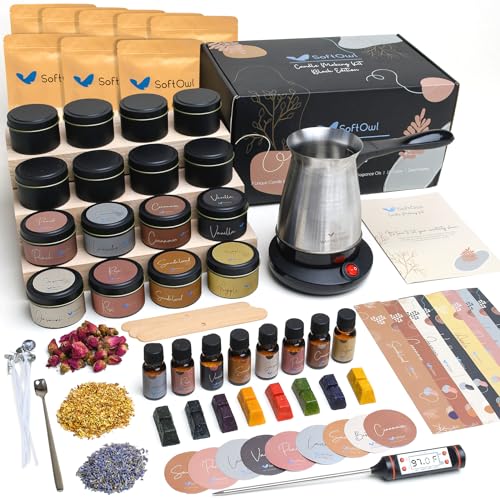 SoftOwl Premium Soy Candle Making Kit Black Edition box