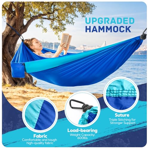 Close up of durable fabric on PUPTILY camping hammock