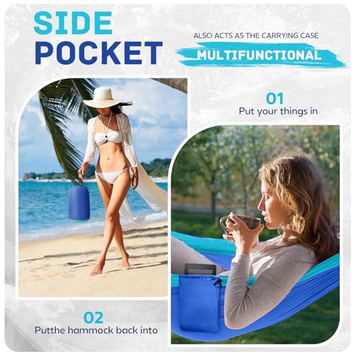 Two people relaxing in a PUPTILY outdoor hammock