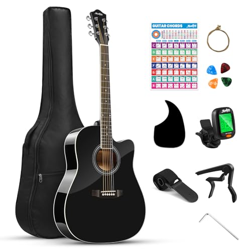Moukey 41 inch acoustic guitar in black