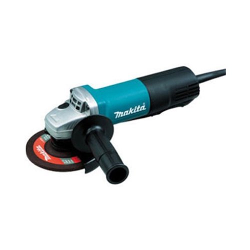 Makita angle grinder with side handle attached