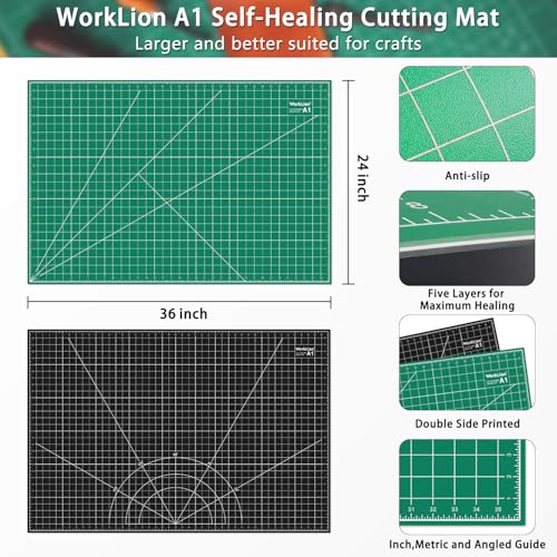 Rotary cutter on WORKLION crafting mat