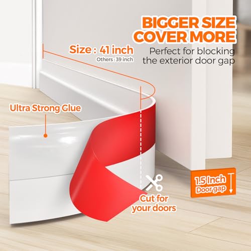 Holikme door sweep installed on white door