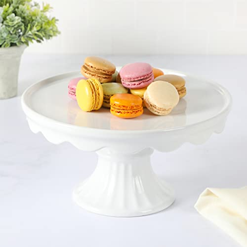 Martha Stewart cake stand with ruffled edge detail