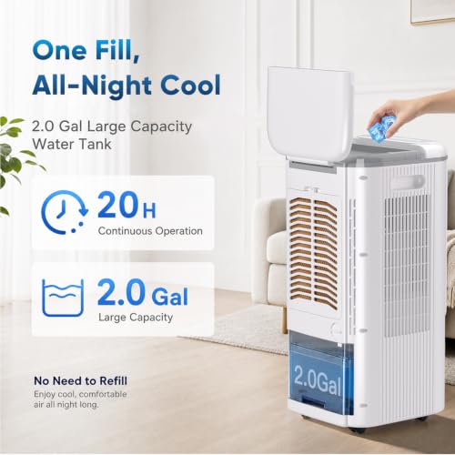 Portable air conditioner with handle and casters