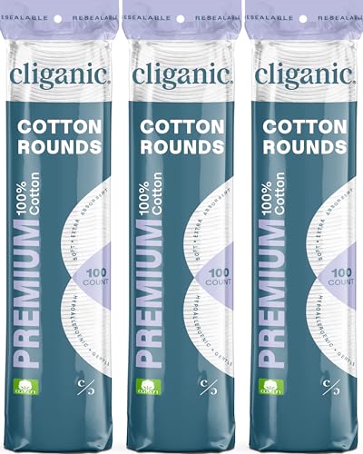 Cliganic Premium Cotton Rounds 300 Count package