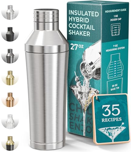 Bare Barrel Insulated Cocktail Shaker Set Silver