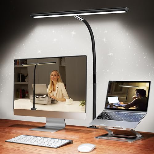 Airlonv LED Desk Lamp with Clamp in black