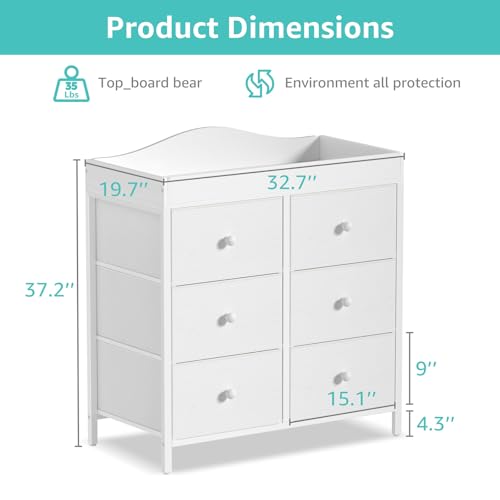 Adjustable feet feature on BOLUO baby dresser