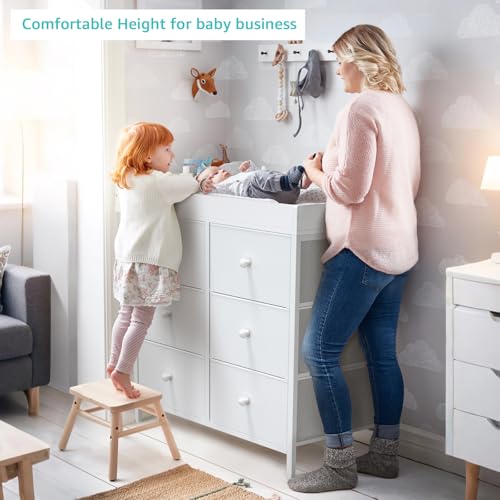 Nursery setup with BOLUO changing table dresser