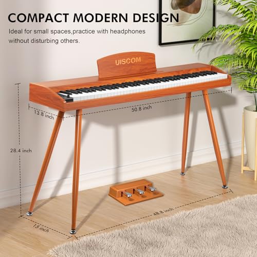Side profile of the wood-grain piano
