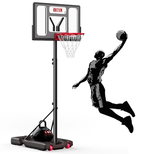 IGL Portable Basketball Hoop with matte grey base