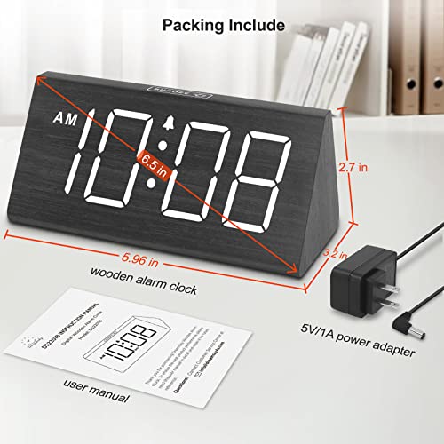 Black DreamSky wooden clock in bedroom setting