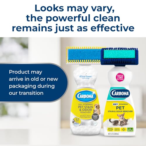 Carbona pet stain remover brand logo and packaging