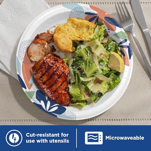 Dixie plates stacked for party use