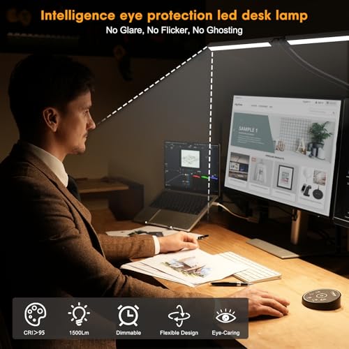 Adjustable swing arm of Pzloz home office lamp