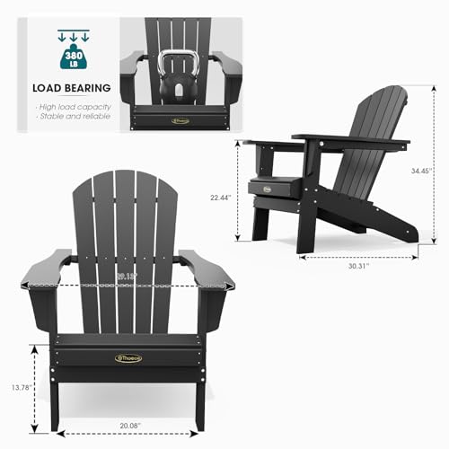 Side profile of THOEOE all-weather Adirondack chair