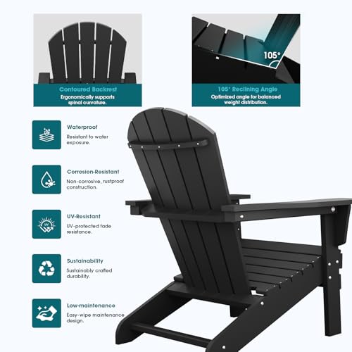Top view of deep-sloped seat on THOEOE outdoor chair