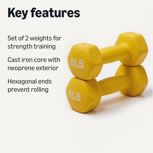 Yellow hexagon hand weights pair