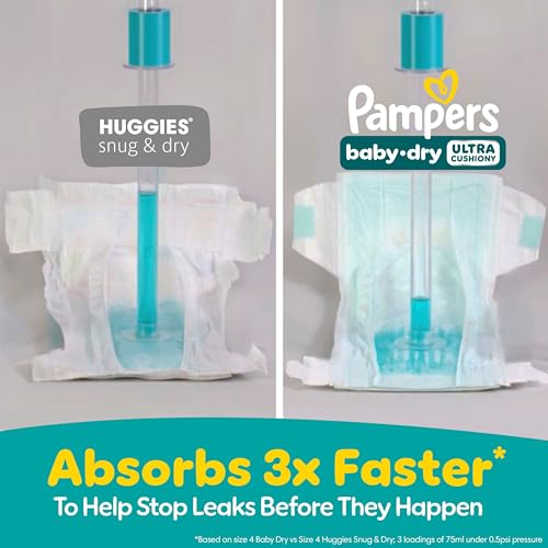 Stacked Pampers Baby Dry Size 4 diapers