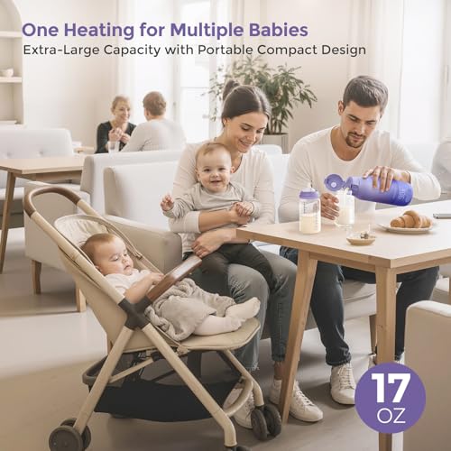 Compact bottle warmer inside a diaper bag