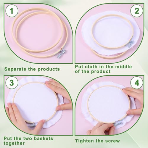 Natural bamboo round cross stitch hoop