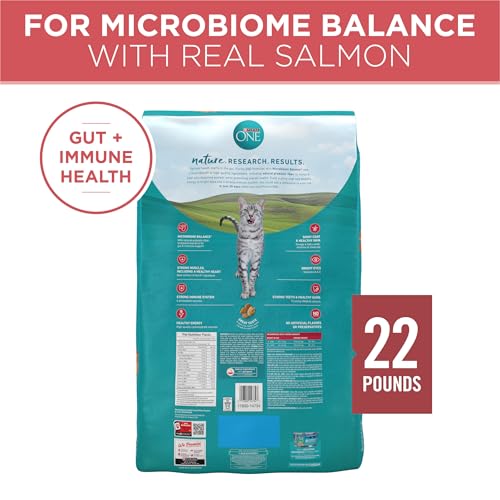 Back of Purina ONE bag with feeding guide