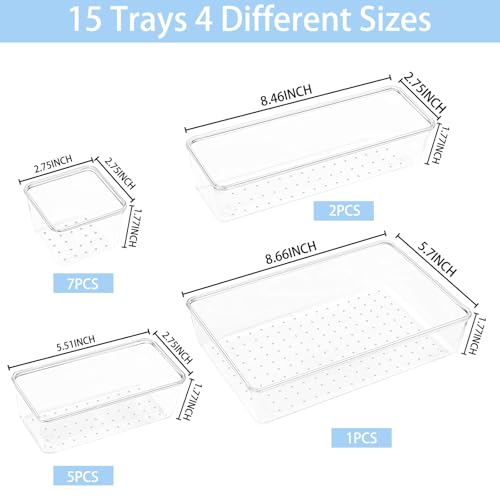 Manalete drawer organizers in a vanity setup