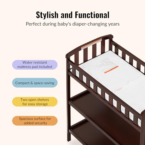 Safety rail detail on changing table