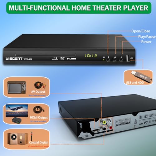 Compact side profile of WISCENT DVD player