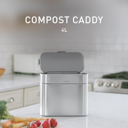 Compost caddy docked on a trash can