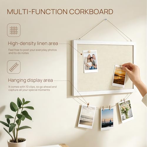 Bulletin board with pushpins and clips