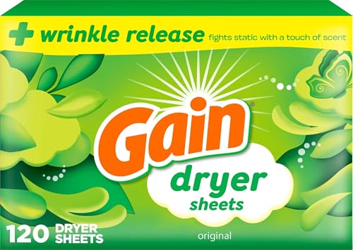 Gain Dryer Sheets Plus Wrinkle Release box