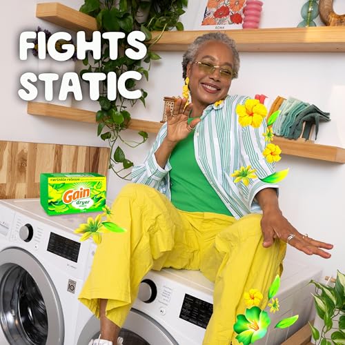 Front view of 120 count Gain dryer sheets