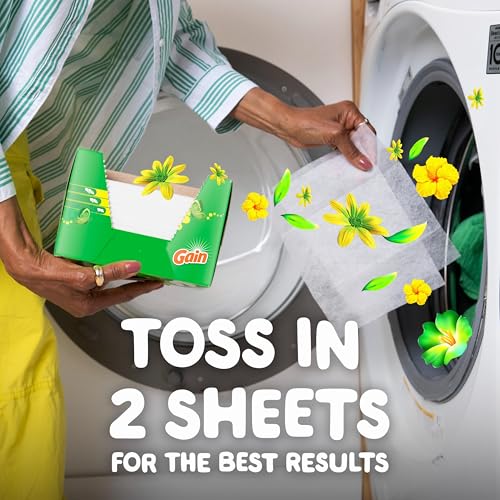 Product label for Gain dryer sheets 120 count