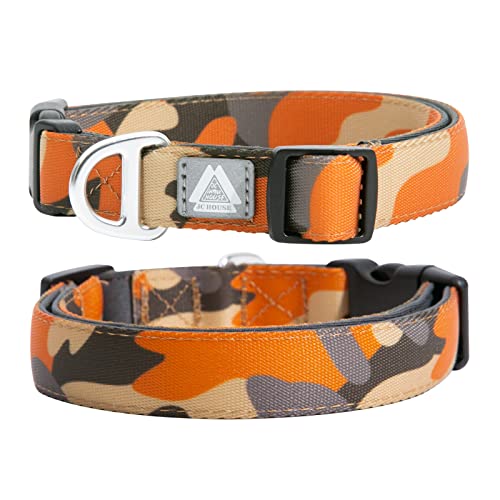 JC HOUSE Medium Dog Collar Camo Orange