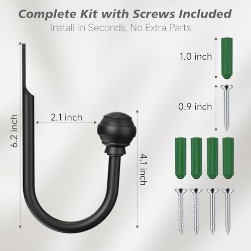 Ball Black metal wall-mounted hook