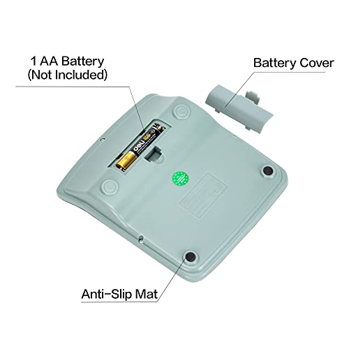 Deli E8 calculator showing solar panel and battery compartment