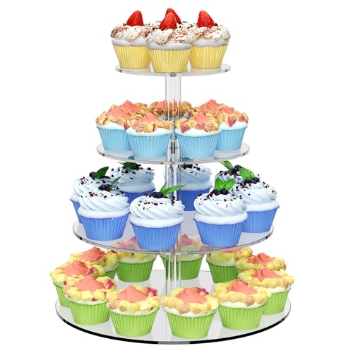 Weddingwish 4 tier clear acrylic cupcake stand