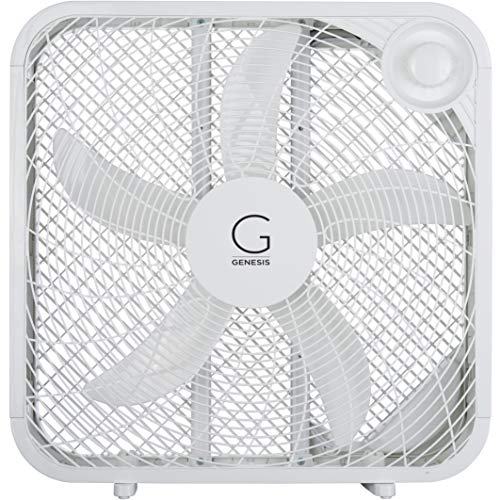 Genesis 20 inch box fan white front view