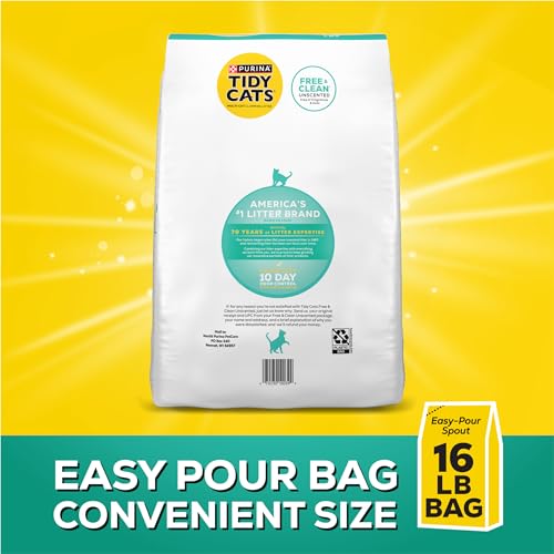 Purina Tidy Cats 16 lb unscented litter bag angle