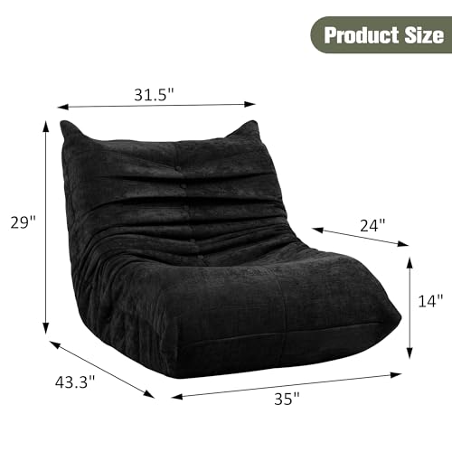 Ergonomic curved shape of Vongrasig bean bag