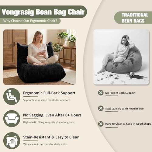 Bean bag chair used as a gaming seat