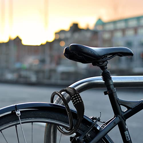 Revelook bike lock securing a bicycle to a gate